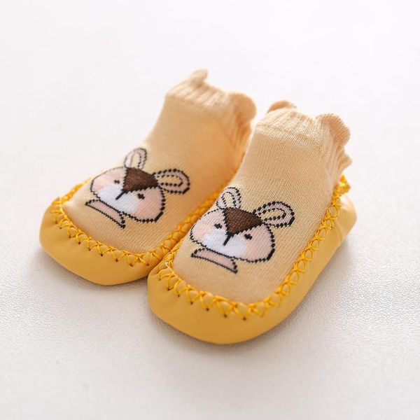 

socks 0-2t baby girls boys with rubber soles infant born autumn winter kids floor shoes anti slip soft sole, Pink;yellow