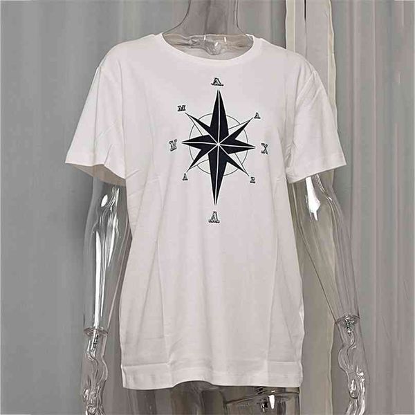 

rowling black letter print graphic tees women summer short sleeve o neck cotton t-shirt casual cozy tshirts shirts 210720, White