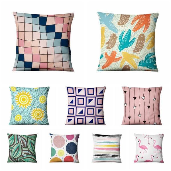 

cushion/decorative pillow geometric figure fresh art pillowcase simple graphics thin linen cushion decorative pillows home decor sofa throw