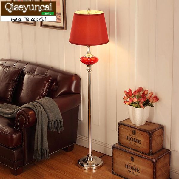 

qiseyuncai 2021 new wedding floor lamp living room minimalist modern bedroom creative american study vertical floor lamp