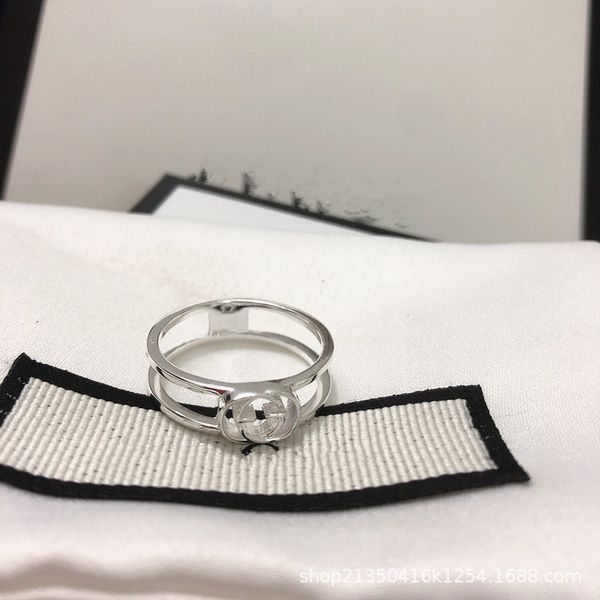 

design jewelry ancient letter ring 925 silver skeleton double hollow ring