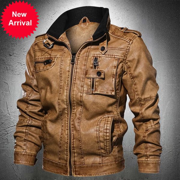 

men motorcycle fur lined winter jacket style warm leather fashion clothing male outwear coat slim fit plus size 5xl, Black;brown