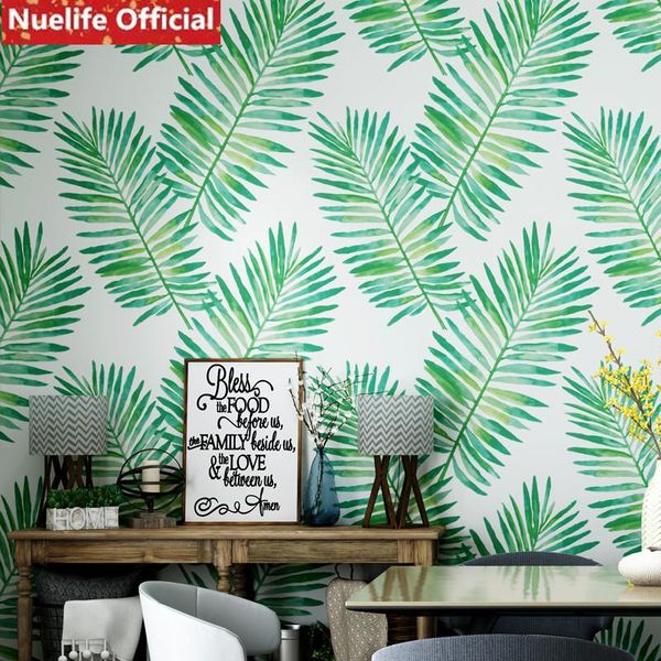 

wallpapers green banana leaf tropical rainforest plant pattern wallpaper kids room study living bedroom tv background wall paper