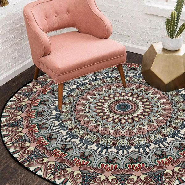 

carpets round bohemian retro ethnic style bedroom el hanging basket non-slip children's play mat carpet for living room
