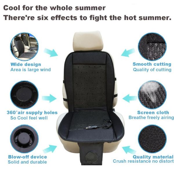 

car seat covers 12v summer cool ventilation cushion cooling air fan massage conditioning 2 speeds low/high