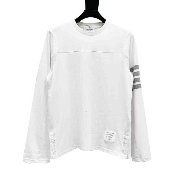 

Men's Hoodies & Sweatshirts autumn and winter high version TB basic four bar yarn dyed simple men's women's long sleeve T-shi, Black