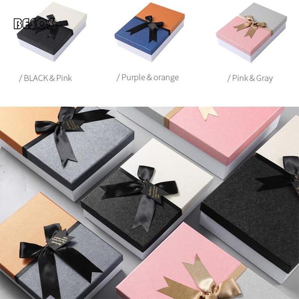 

gift wrap high-end simple black white blue yellow pink gray hit color party wedding perfume wallet belt jewelry cardboard paper box