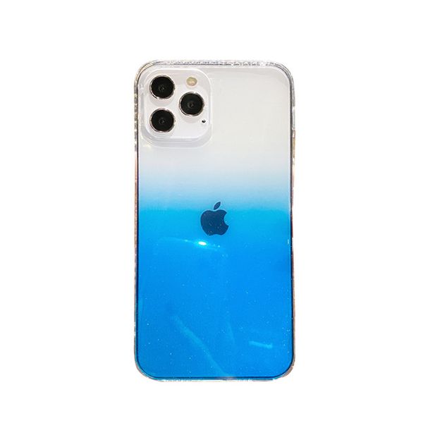 

gradient transparent for apple 12 mobile phone case double-sided coated iphone11pro max flash powder imd hard case xs