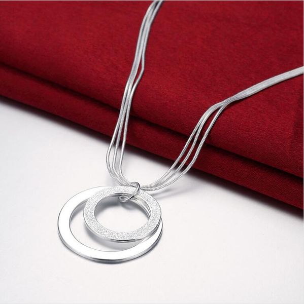 

double sand o sterling silver plated necklace dmsn056 size 18 inchs ; fashion 925 silver plate necklaces jewelry chain