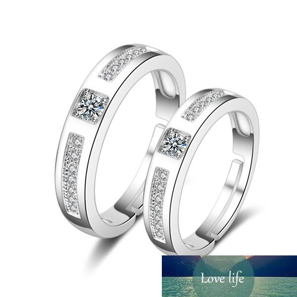 

925 sterling silver cz zircon couple wedding rings trendy silver engagement ring for romantic anniversary lover jewelry s-r245