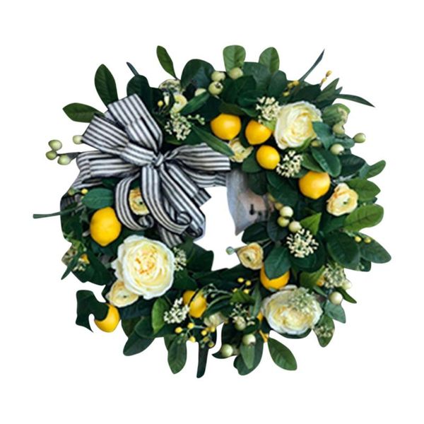 

decorative flowers & wreaths summer farmhouse-wreath with lemons for all seasons christmas thanksgiving wreath door hanging fall