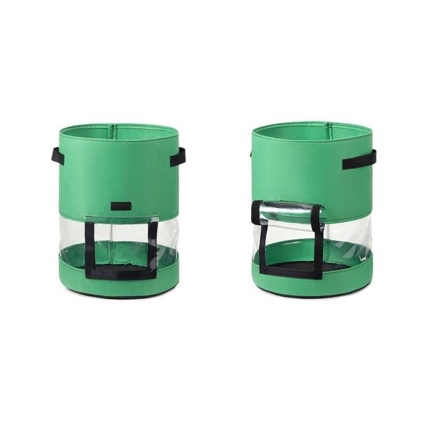 

2pcs 10 gallon potato planting bag planter pots transparent non-woven fabric grow for indoor outdoor planters &