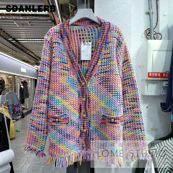 

women's knits & tees 2021 autumn french style color woven v-neck coat long sleeve knit cardigan elegant knitted sweater, White