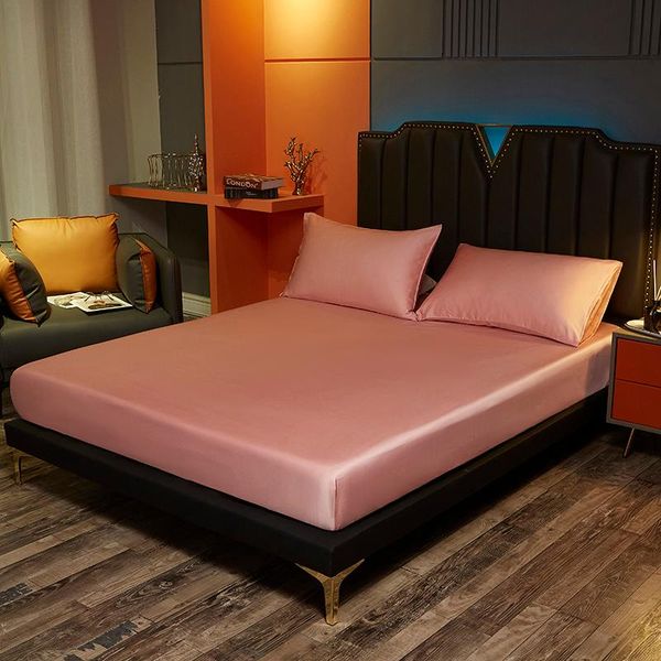

sheets & sets 100% natural mulberry silk fitted sheet luxury solid color real mattress cover 46*60 50*70 bed