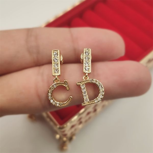 

special offer 2021 luxury designer jewelry letter earrings for women's fashion simple versatile earrings diamond pendant 2021 new, Silver
