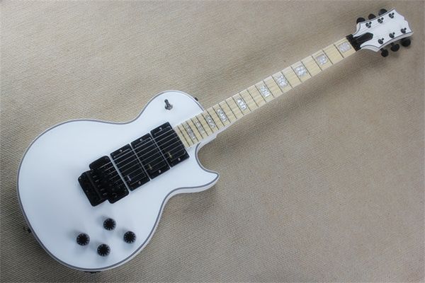 

flyongcustom lp double shake electric guitar maple fingerboard three piece pickup white black accessories