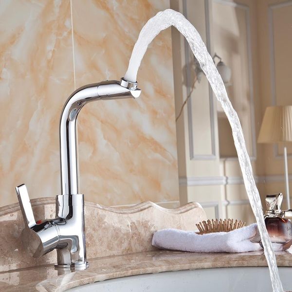 

bathroom sink faucets copper 360 rotated kitchen faucet and cold, single hole wash basin chrome plated whosale or retail