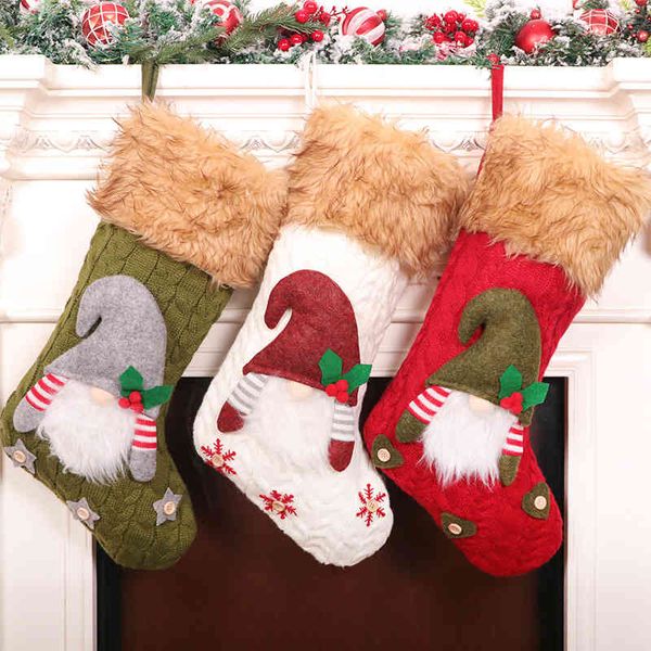 

christmas stockings gifts santa claus snowman elk candy bag