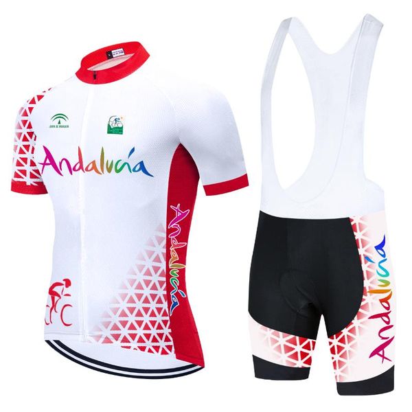 

racing sets 2021 andalucia cycling pro team jersey bike shorts set quick dry ciclismo clothing men's summer maillot sportswear, Black;blue