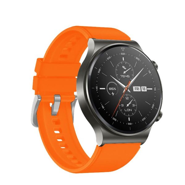 

watch bands 22 mm silicone watchbands for huawei gt2 pro replacement strap casual sport wrist adjustable band men, Black;brown