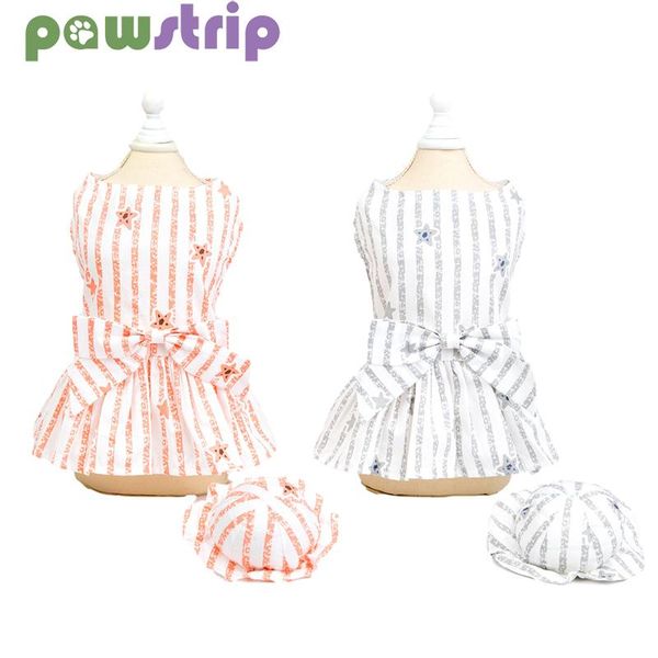 

dog apparel spring summer pet clothes striped hooded dogs princess dress cute style puppy medium small skirt xs-xl