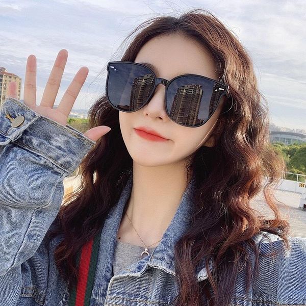 

sunglasses large frame ladies polarized lenses 2021 vibrato net red same glasses, White;black