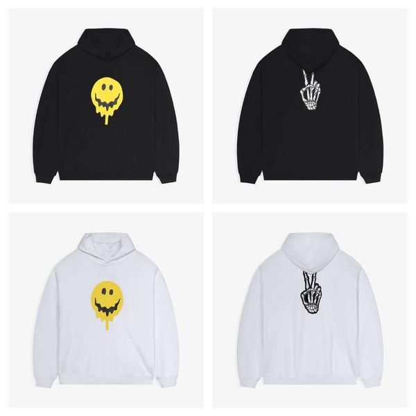 

men's hoodies & sweatshirts 2021 spring summer women's paris letter embroidery cotton black long sleeve men hoodie fleece 23