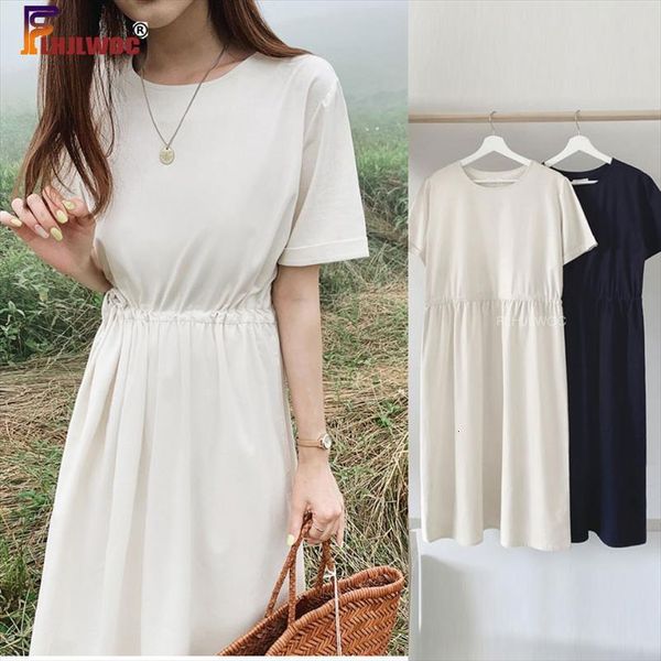 

cotton linen summer slim waist womens dresses a line temperament retro vintage cute korean chic women vestidos, Black;gray