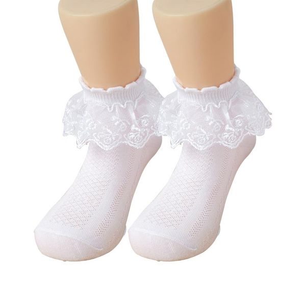 

socks lace ruffled school baby girls ankle party fashion frilly children princess comfortable for kids gift soft white, Pink;yellow