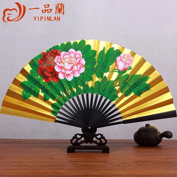 

other home decor hand painted golden face fan men's antique folding beijing opera princess drunken performance props dance gold
