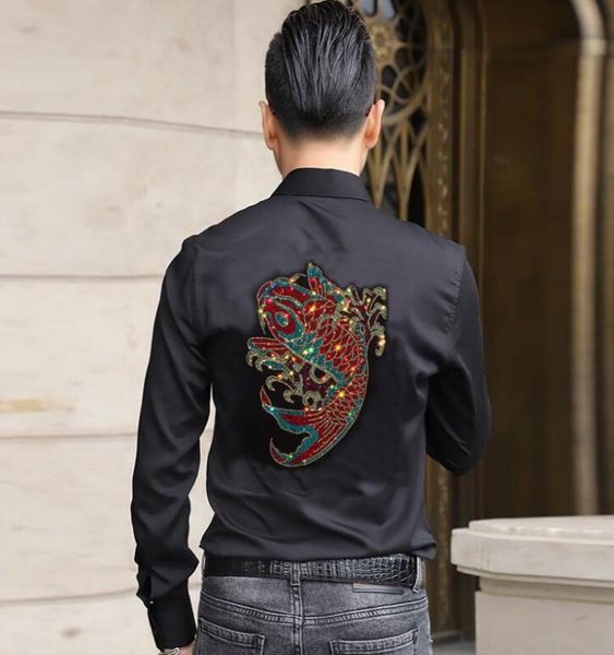 

men's casual shirts 2021 shirt drill cotton long sleeve streetwear solid color slim fit camisa, White;black