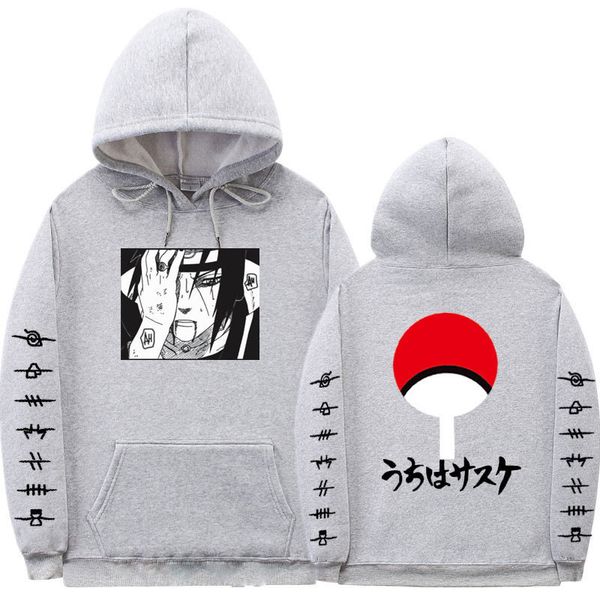 

2021 new japan naruto anime hoodies streetwear winter coat fashion cartoon uchiha itachi print sweatshirt hoodie men 5emg, Black