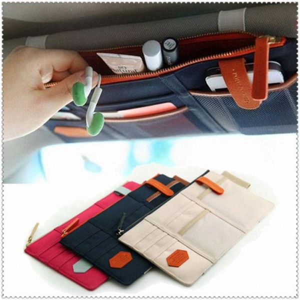 

car organizer sun visor card package holder pocket bag for 206 307 406 407 207 208 308 508 2008 3008 4008