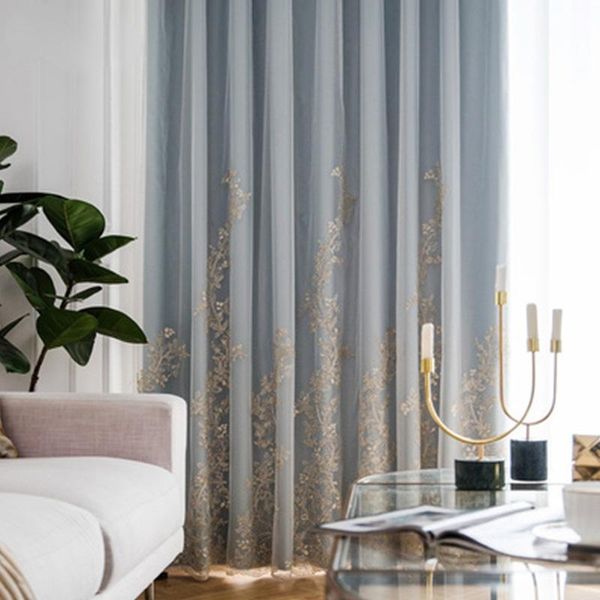 

curtain & drapes european high-end light luxury french embroidered gauze decoration customization curtains for living dining room bedroom