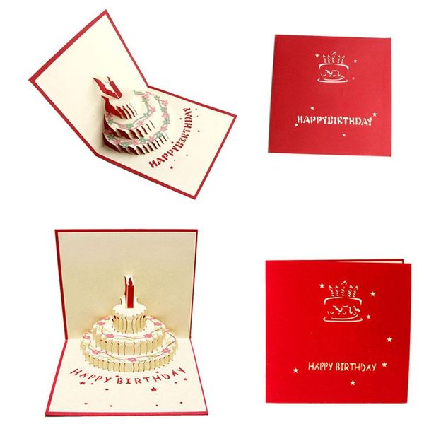 

greeting cards 3d up birthday cake valentines day custom christmas postcard