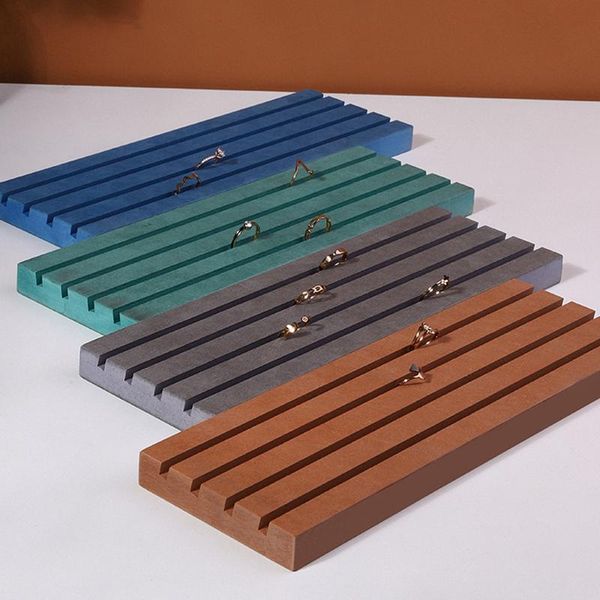 

jewelry pouches, bags colorful wooden ring trays holders jewellery stand organizer jewelery display case with 4 slots customized, Pink;blue