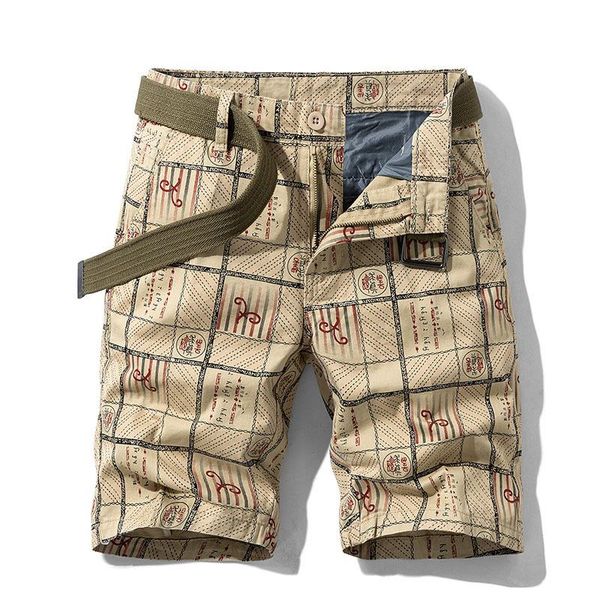 

men's shorts casual beach pants summer fashion printed military uniform bermuda overalls, White;black