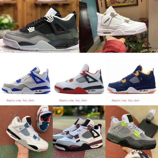 

sale 4 4s basketball shoes men women new cream sail the white cement bred court purple union la guava ice rasta mushroom sports shoes d52 11