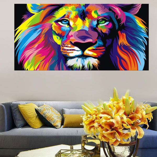 

other home decor modern animals canvas paintings on the wall posters and prints colorful lion art pictures room