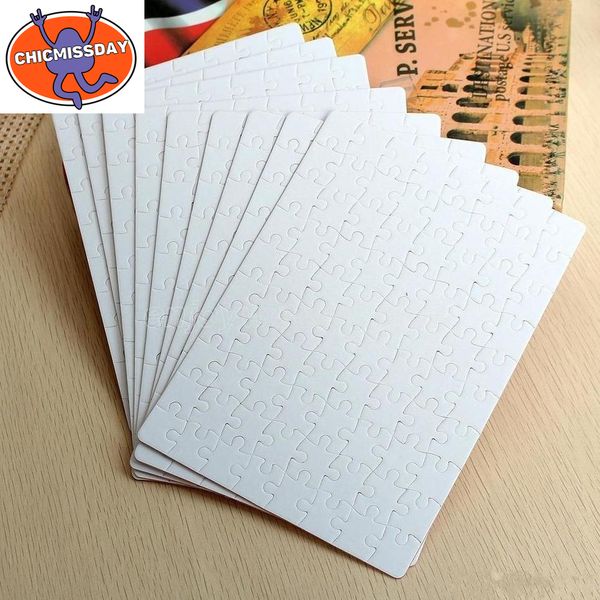 

sublimation puzzle a4 size diy sublimation blank puzzles white puzzle jigsaw 80pcs heat printing transfer handmade gift 825