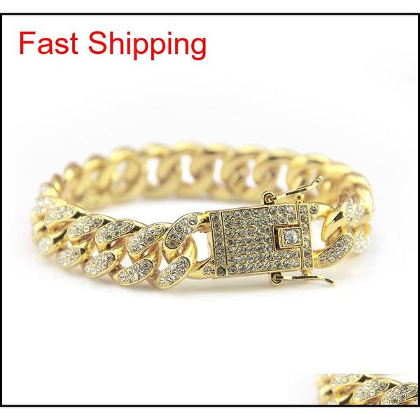 

mens hip hop gold bracelets jewelry iced out chain bracelets rose gold silver miami cuban l qylfkv homes2007, Black