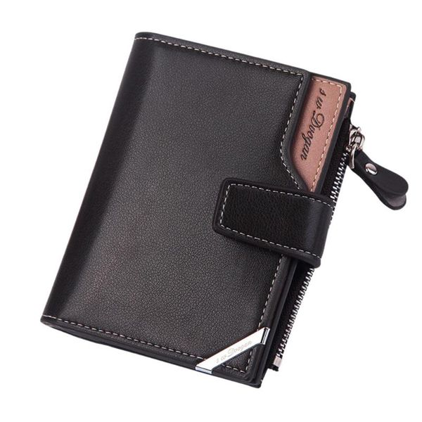 

wallets korean mens money solid color long leather buckle retro vintage style card bag wallet canvas durable soft men's, Red;black