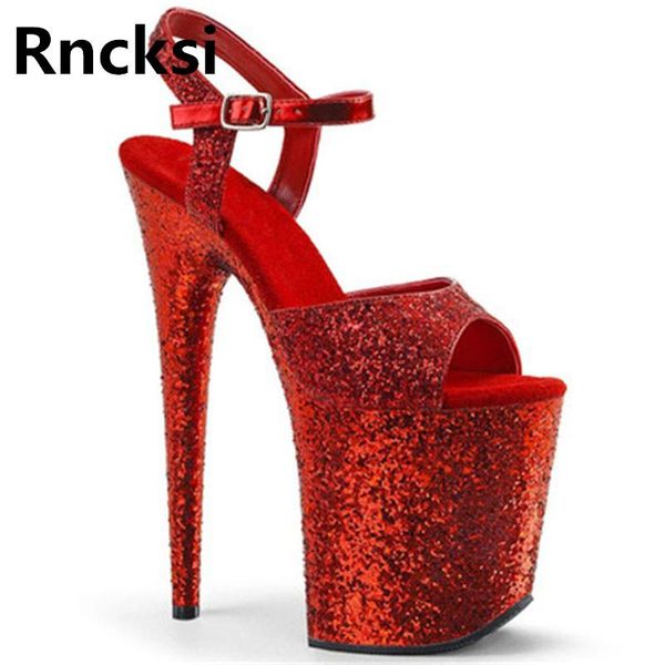 

dress shoes rncksi shinning women 20cm high heel platforms pole dance/performance /star /model, sandals party / wedding, Black