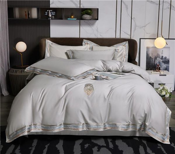 

bedding sets premium chic designer embroidery border duvet cover set 1000tc egyptian cotton bed sheet pillowcase  king size