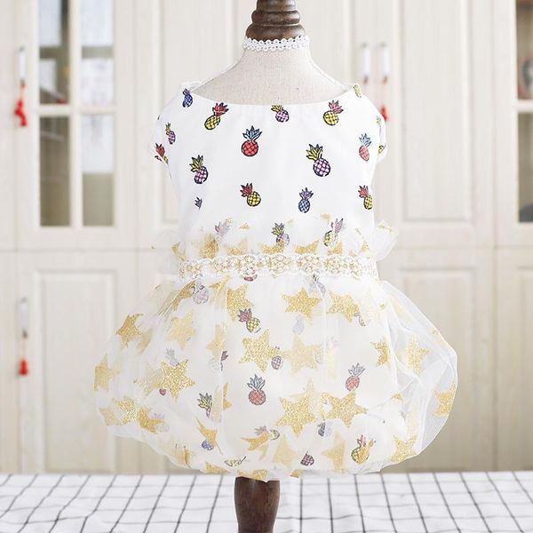 

princess skirt pet dog skirt teddy hiromi dog two-legged clothes small puppies spring and summer pineapple