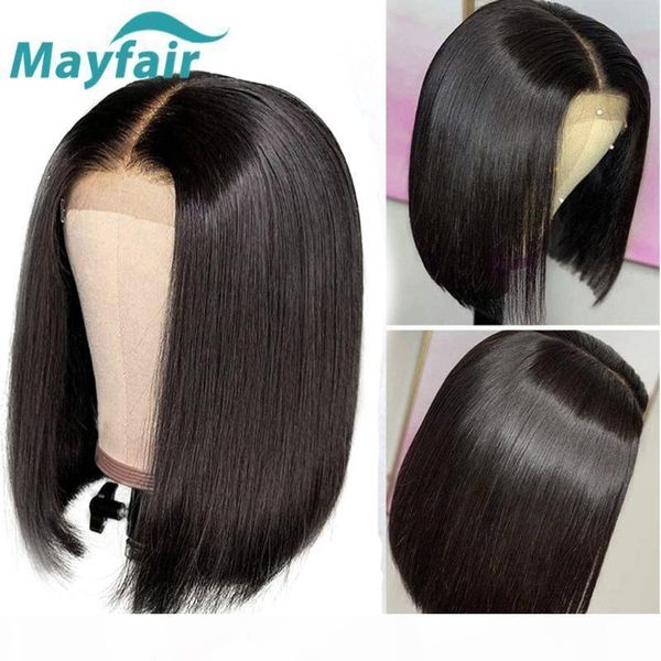 

mayfair straight bob wig brazilian human hair lace part wigs 13x4 13x6 t part hd lace non-remy hair for women bob wigs, Black;brown