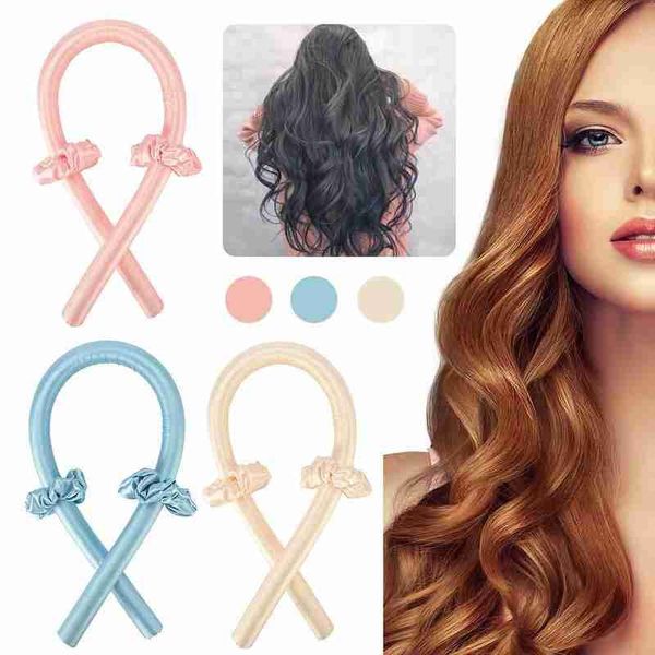 

heatless hair curling rod headband lazy curler silk ribbon heatless make curly
