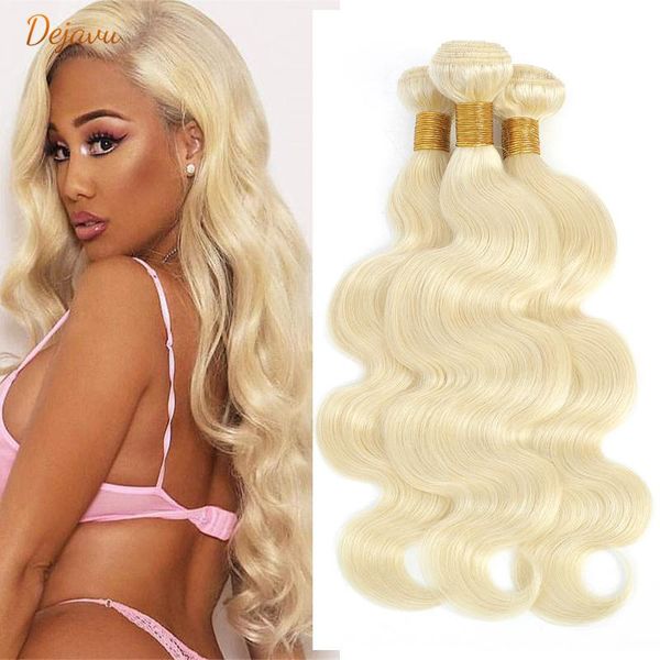 

human hair bulks dejavu 613 blonde bundles brazilian weave body wave 100% remy 8-30inch extension 1/3/4, Black