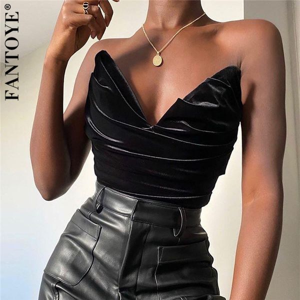 

2021 new black flannel crop women elegant bodycon corset to wear out solid v neck tank clubwear bnnr, White