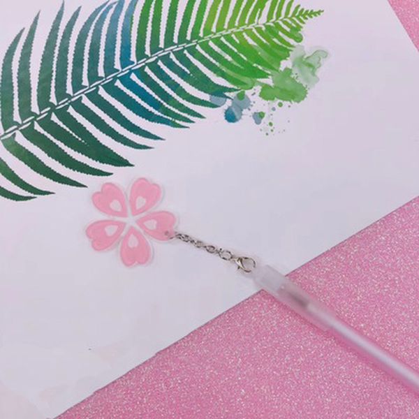 

1pcs new sakura 0.5mm nice pens news paper gel pennen student black signature pen kawaii school supplies